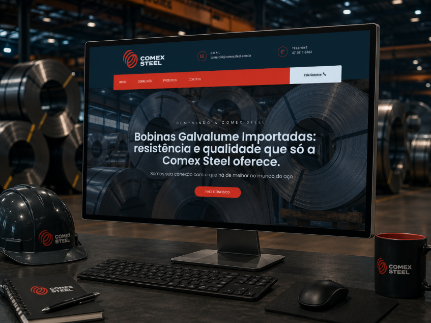 Site institucional para importadora de bobinas de Aço