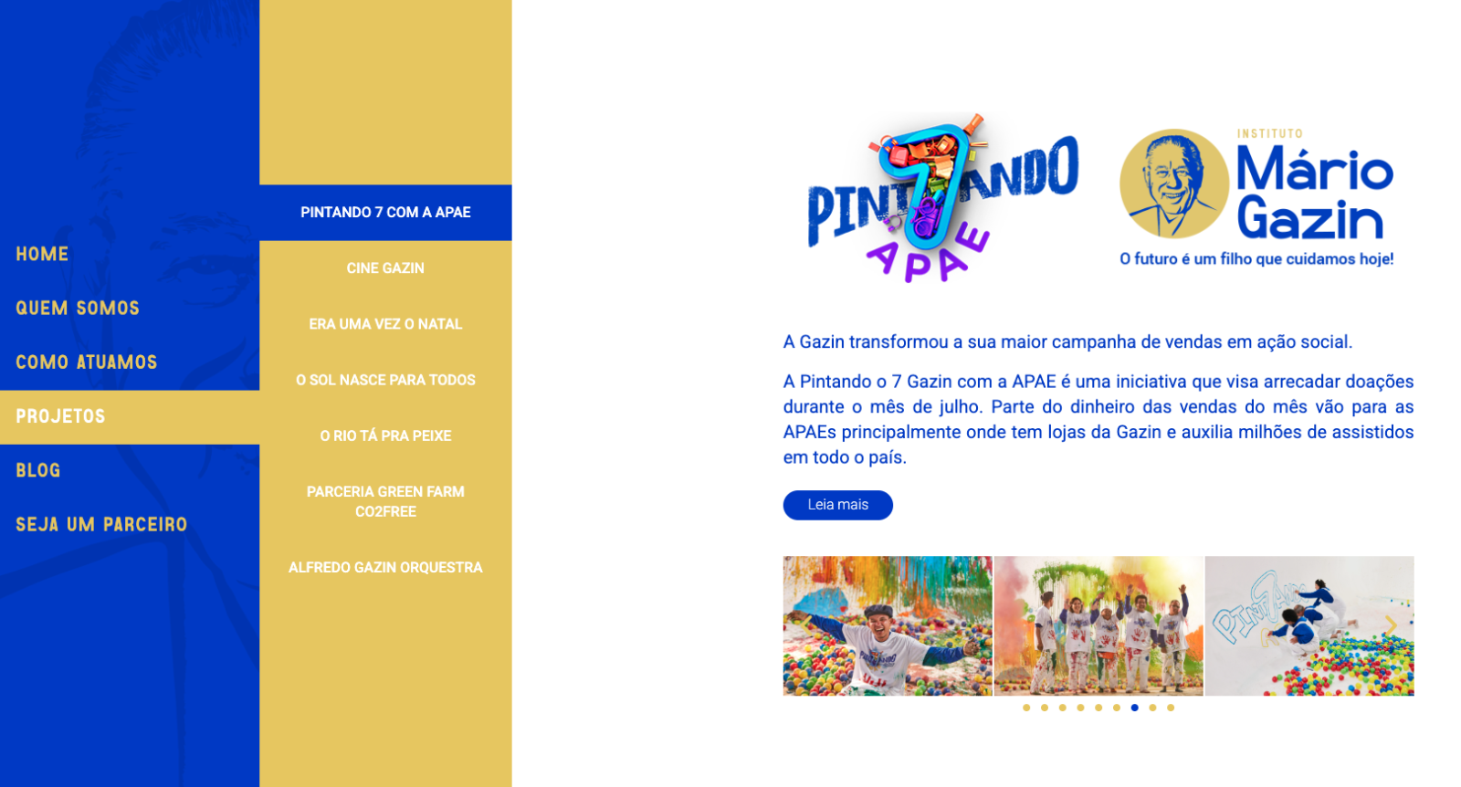 Site instituto Mário Gazin